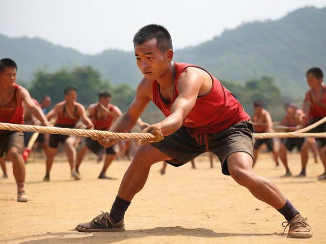 九游体育网站_ 乡村传统拔河比赛，传承民族体育文化，传统体育项目拔河