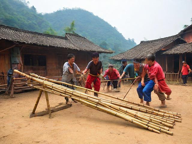 九游体育网站_ 乡村特色竹竿挤拔河，传承传统民俗运动，拔竹竿神器